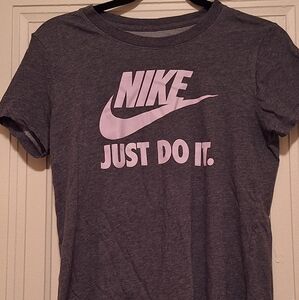 "The Nike Tee" Women"s/Unisex Dri-Fit t-shirt, size S, dark grey and lavendar